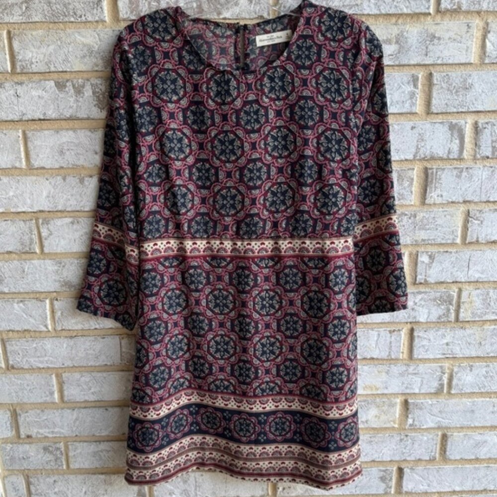 Abercrombie & Fitch 3/4 Sleeve Boho Mid Length Dress Women's Size M